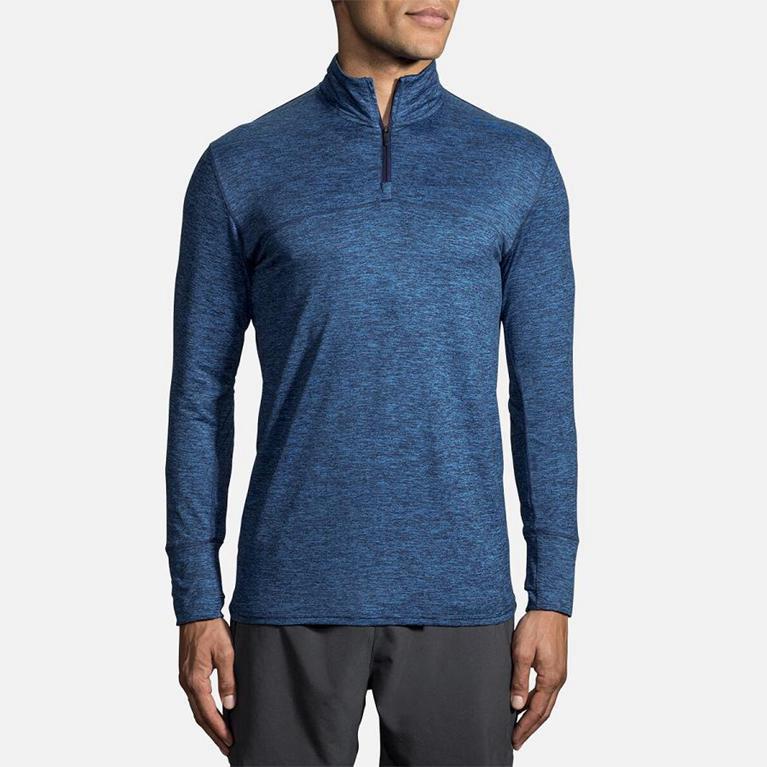 Brooks Men's Dash Half Zip Running Jackets - Blue (UHJV69083)